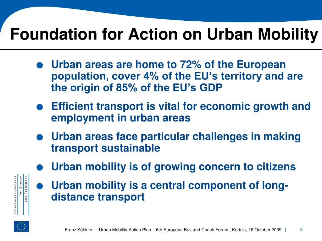 foundation for action on urban mobility urban