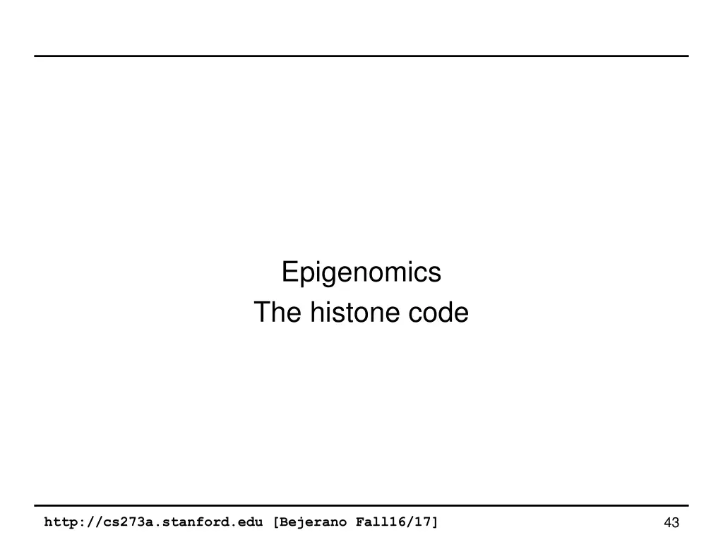 epigenomics the histone code