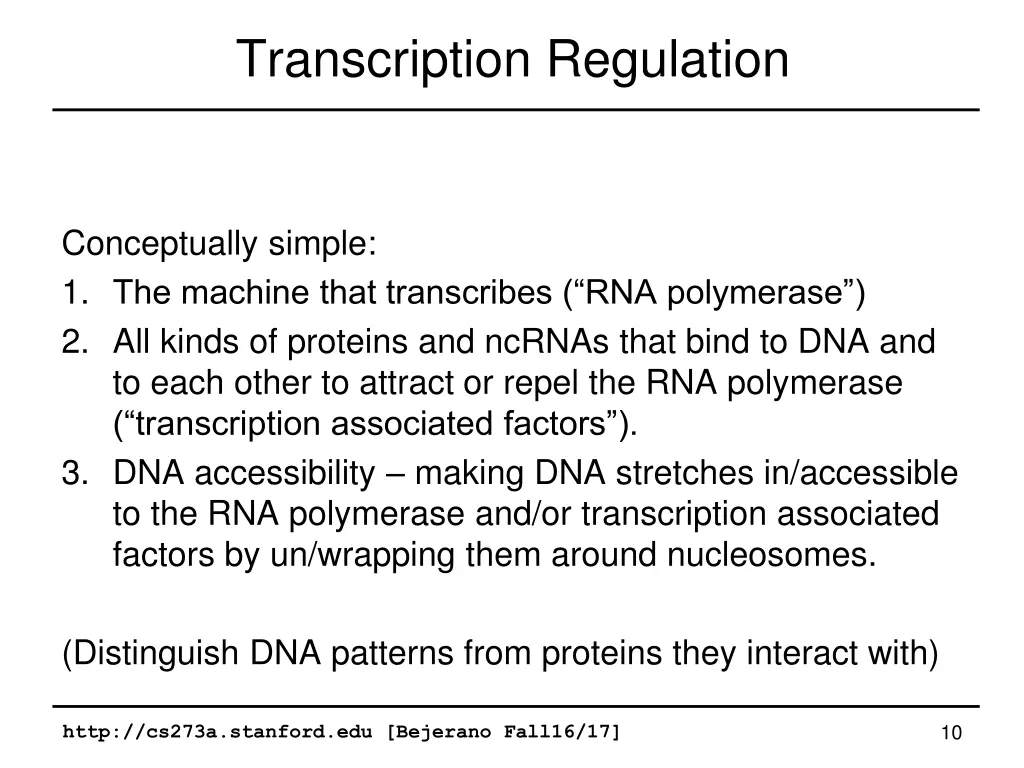 transcription regulation