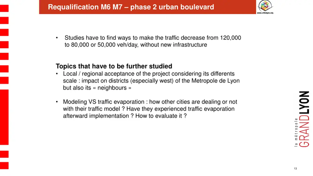 requalification m6 m7 phase 2 urban boulevard