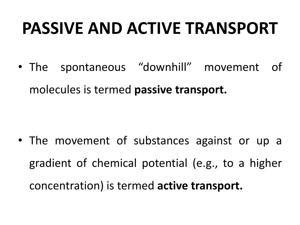 passive and active transport