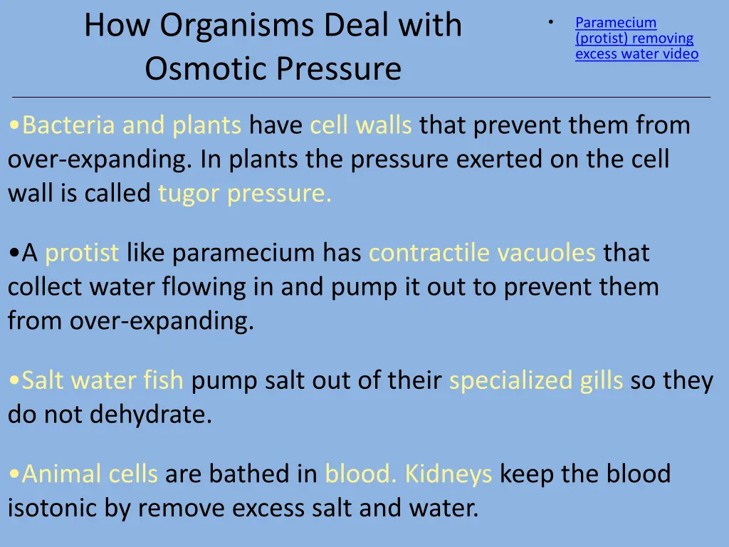 how organisms deal with osmotic pressure