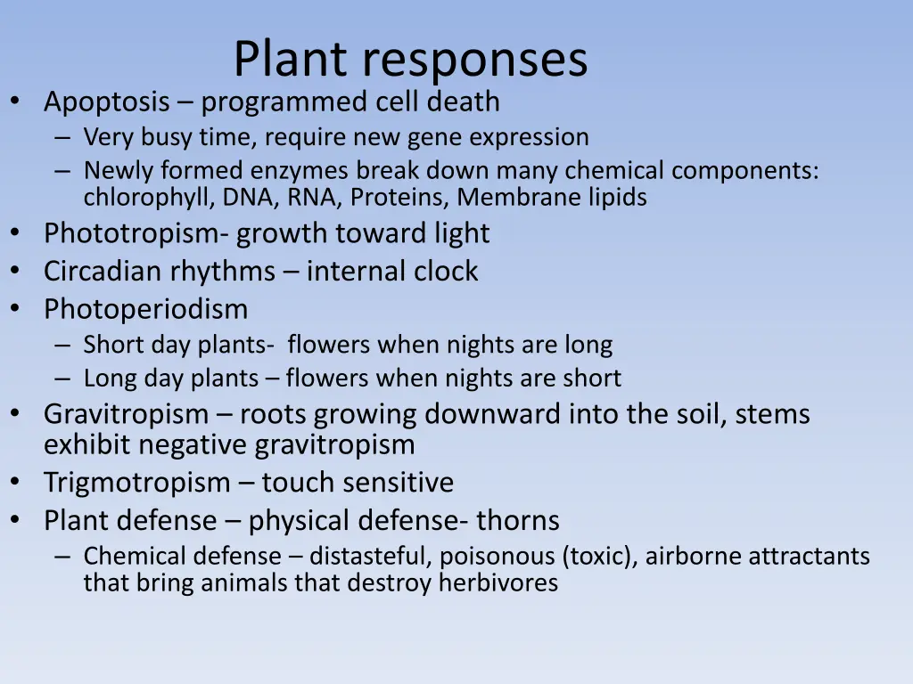 plant responses