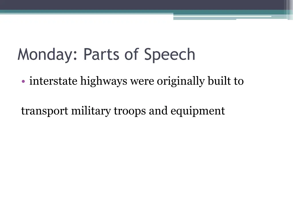 monday parts of speech