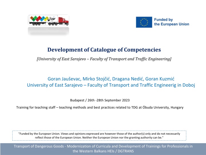 development of catalogue of competencies