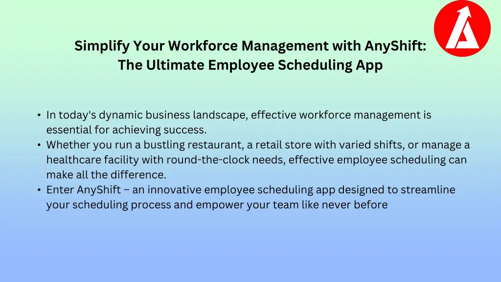 simplify your workforce management with anyshift