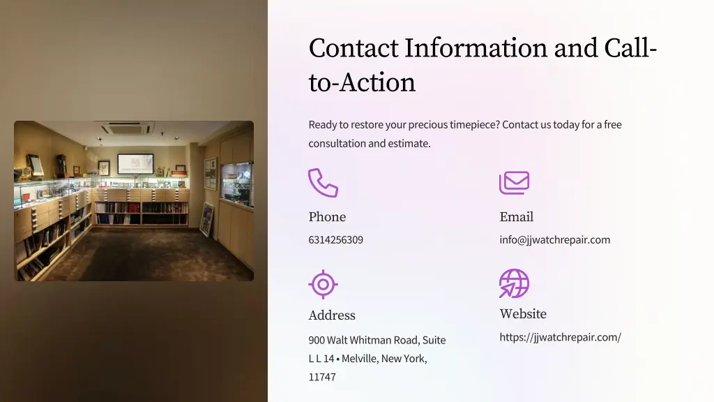 contact information and call to action