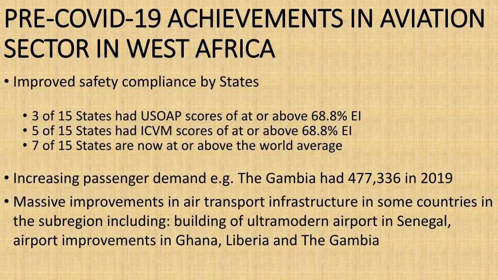 pre pre covid covid 19 achievements in aviation