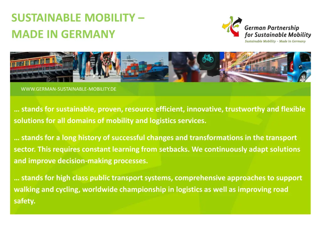 sustainable mobility made in germany