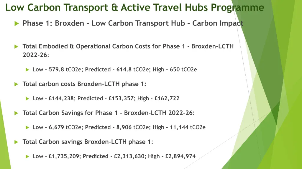 low carbon transport active travel hubs programme 6