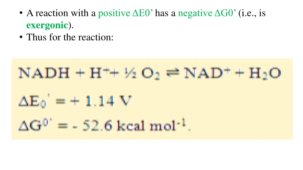 a reaction with a positive e0 has a negative