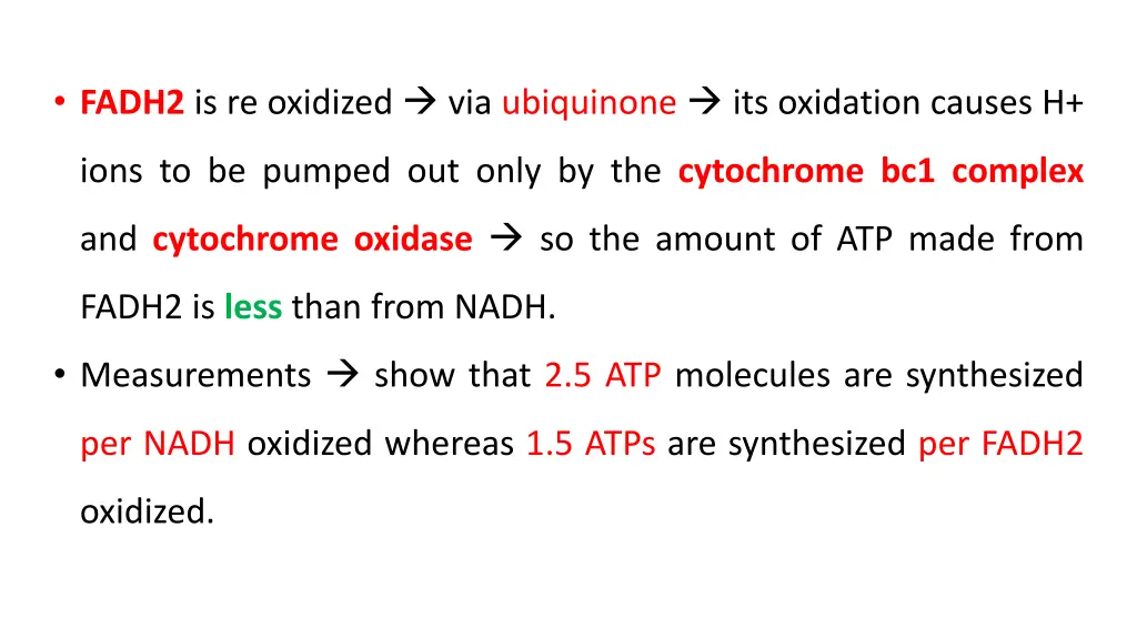 fadh2 is re oxidized via ubiquinone its oxidation