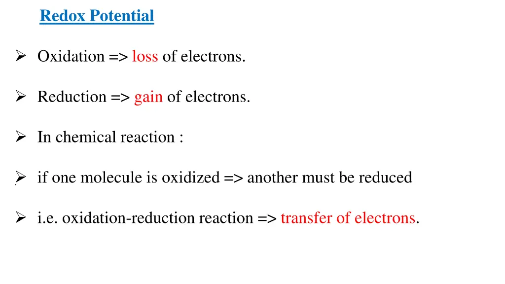 redox potential