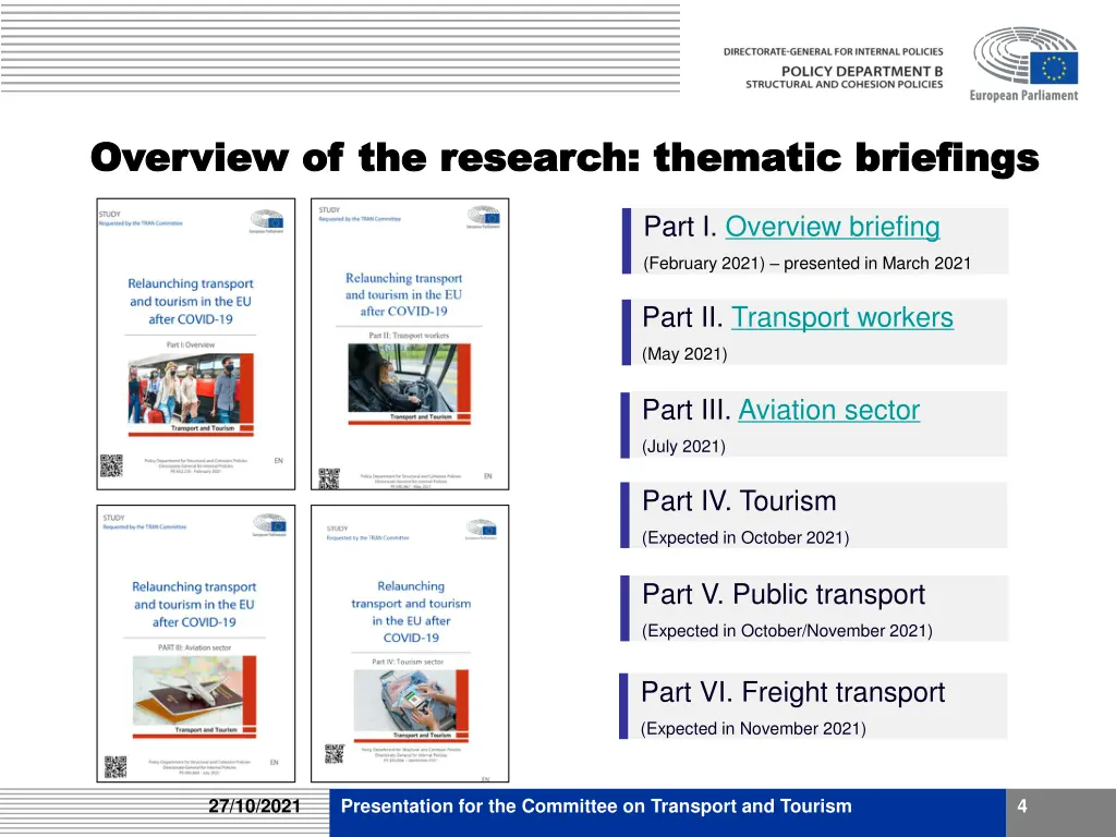 overview of the research thematic briefings