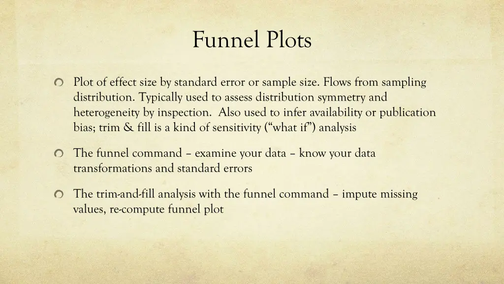 funnel plots