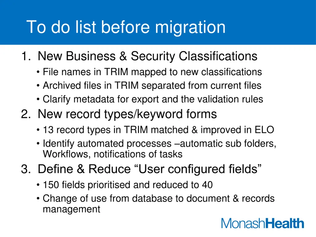 to do list before migration