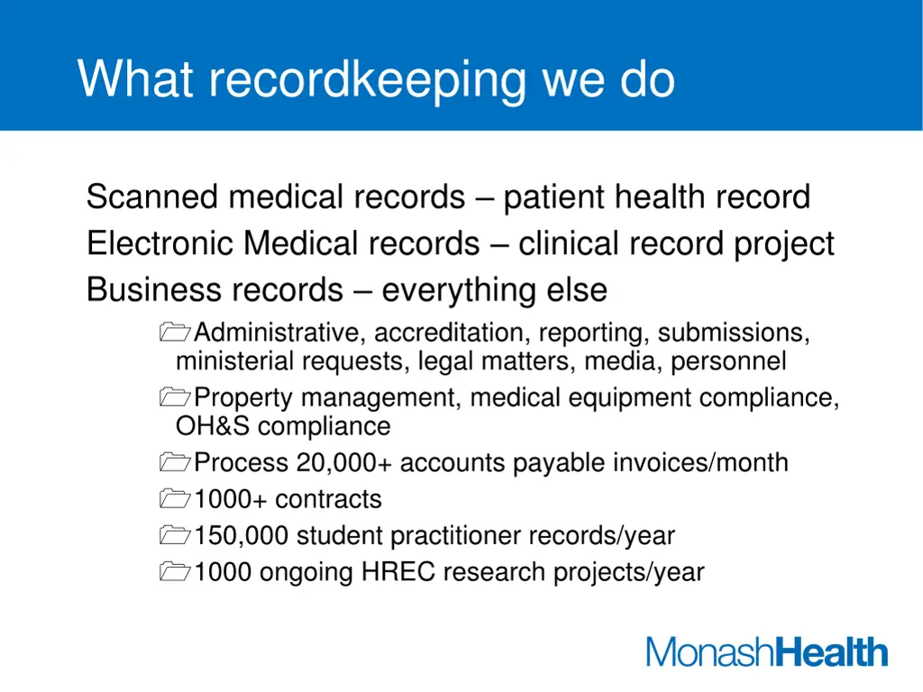 what recordkeeping we do