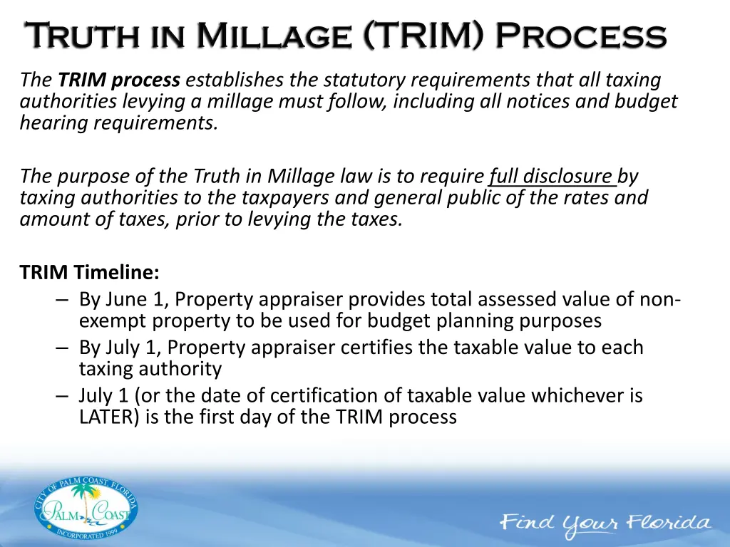 the trim process establishes the statutory