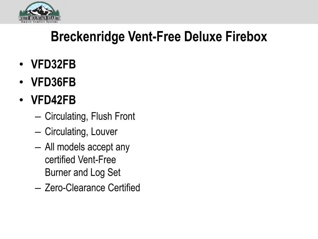 breckenridge vent free deluxe firebox