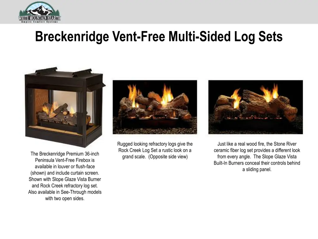 breckenridge vent free multi sided log sets