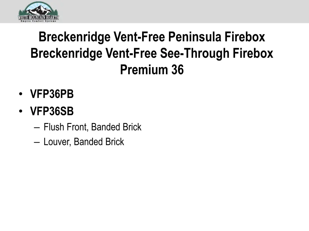 breckenridge vent free peninsula firebox