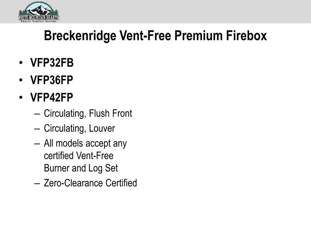 breckenridge vent free premium firebox