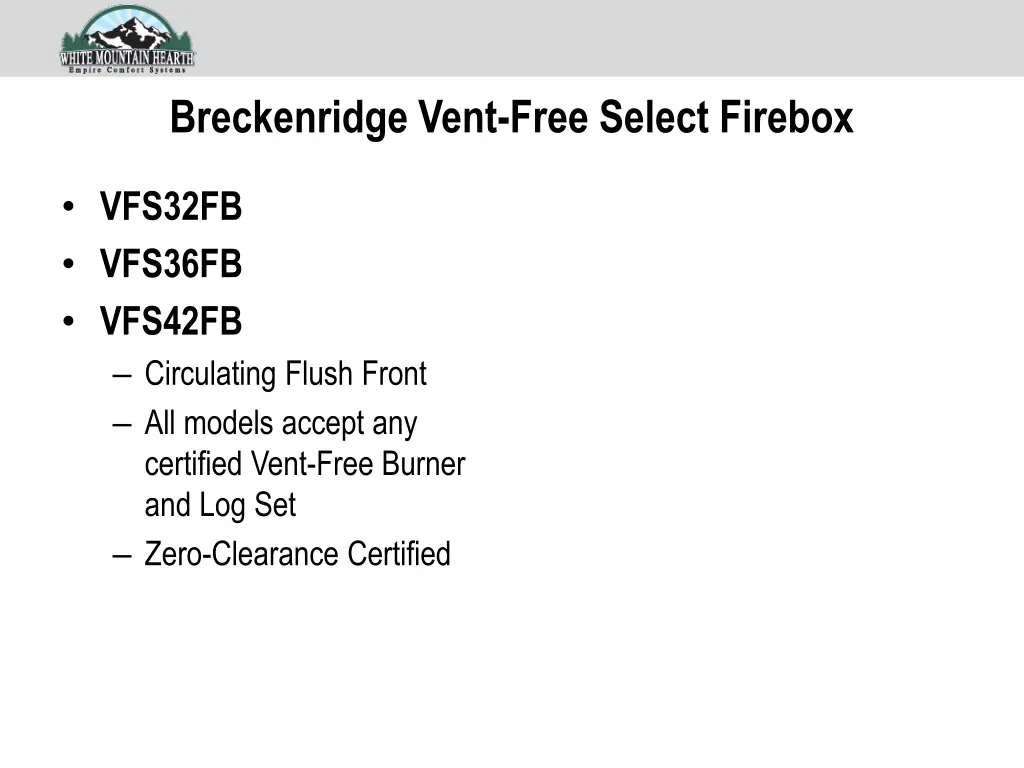 breckenridge vent free select firebox