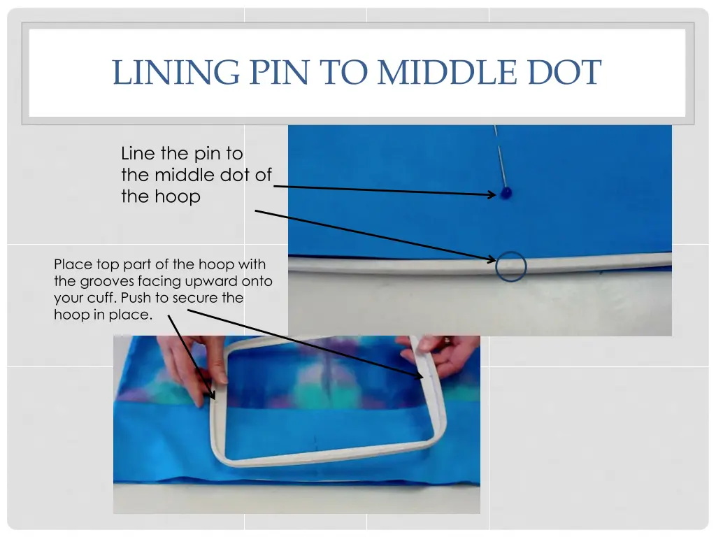 lining pin to middle dot