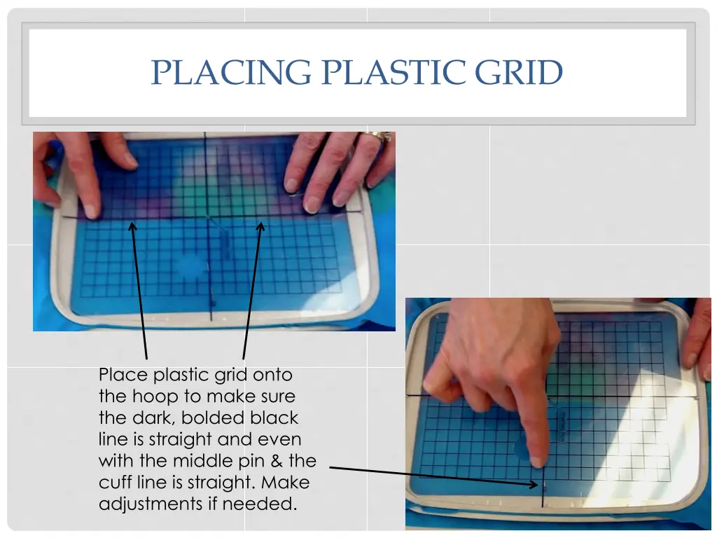 placing plastic grid