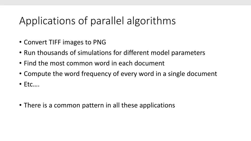 applications of parallel algorithms 1