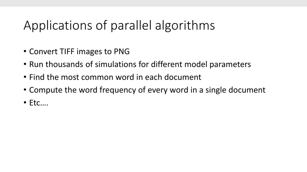 applications of parallel algorithms