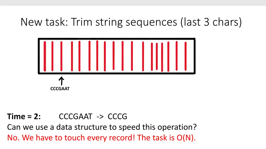 new task trim string sequences last 3 chars 3