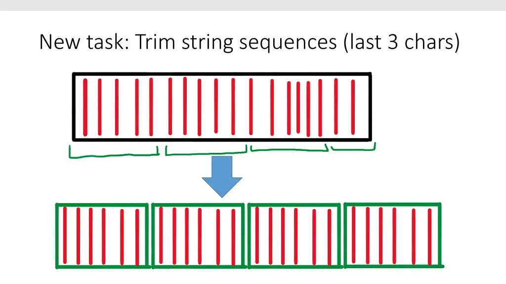 new task trim string sequences last 3 chars 4