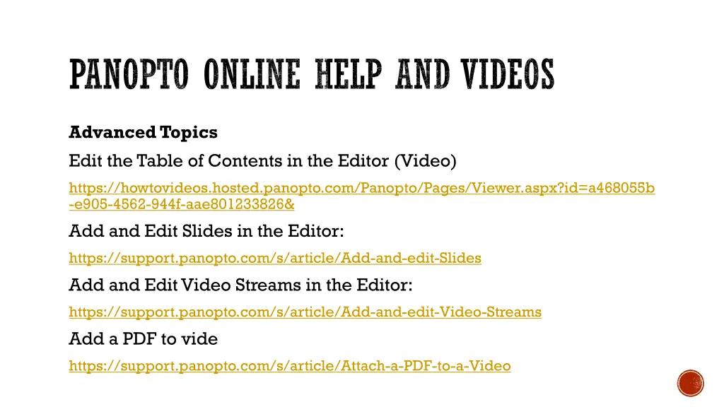 panopto online help and videos 2