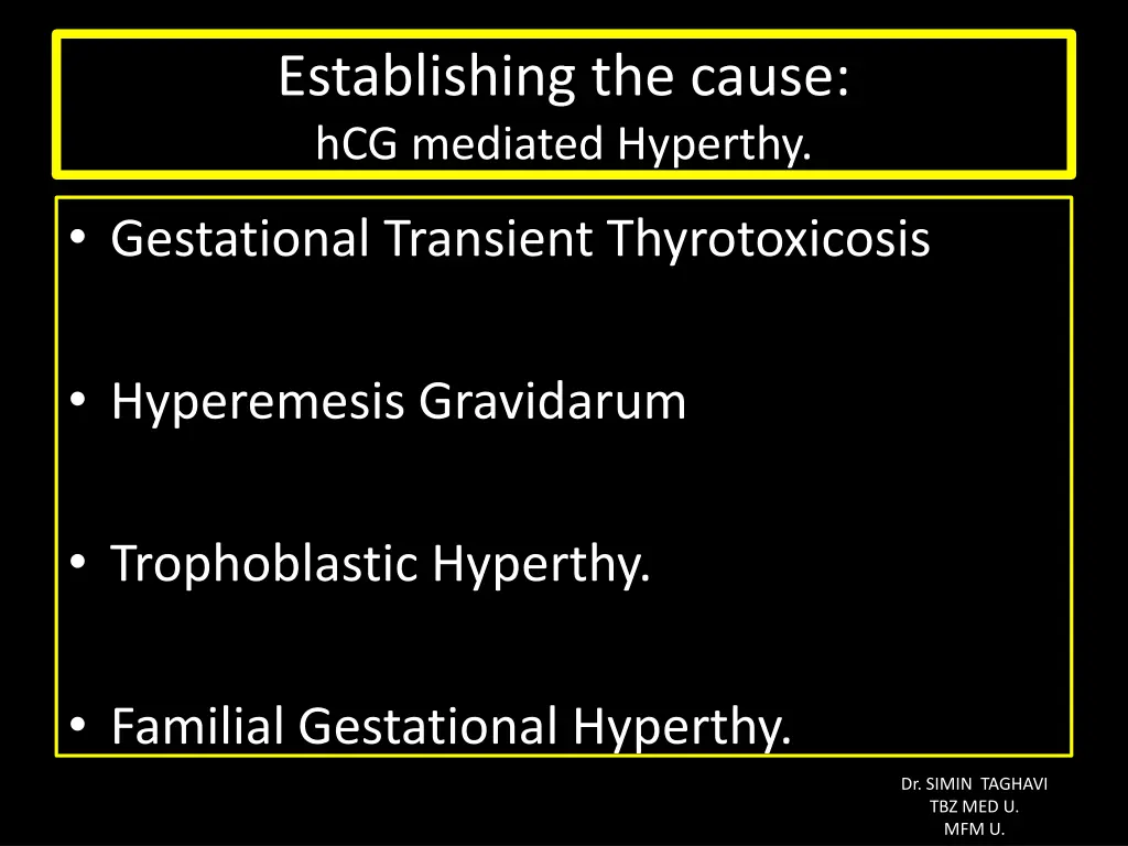 establishing the cause hcg mediated hyperthy