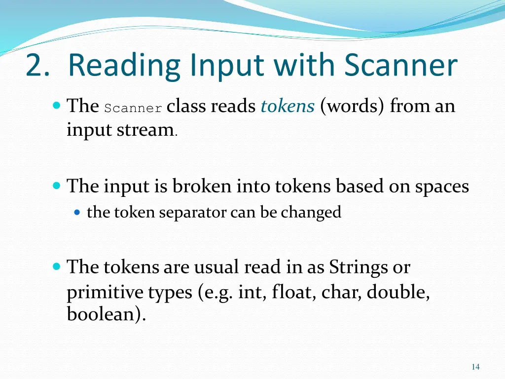 2 reading input with scanner