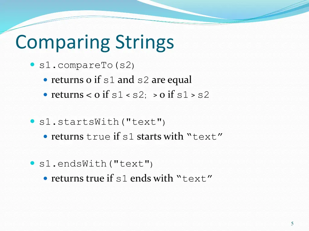 comparing strings