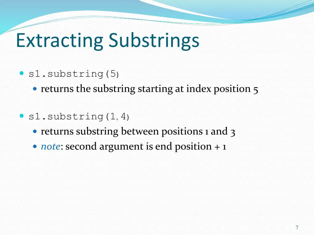 extracting substrings