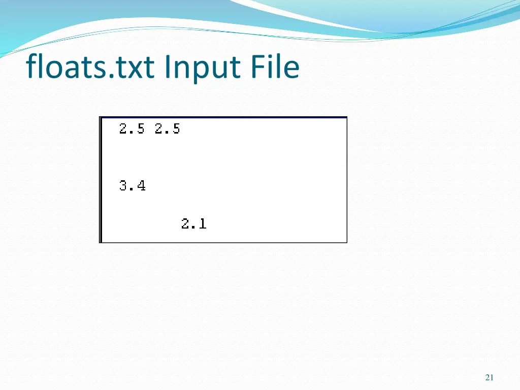 floats txt input file