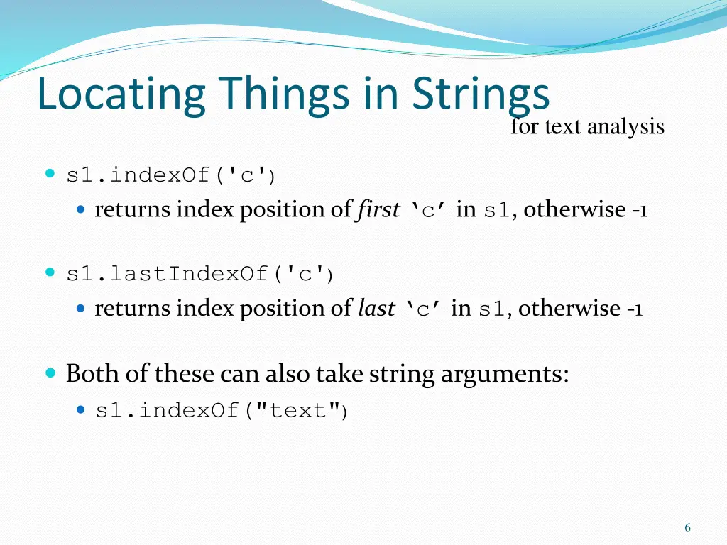 locating things in strings