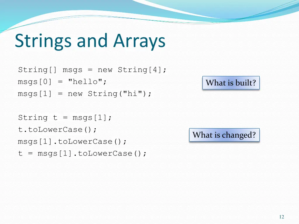 strings and arrays