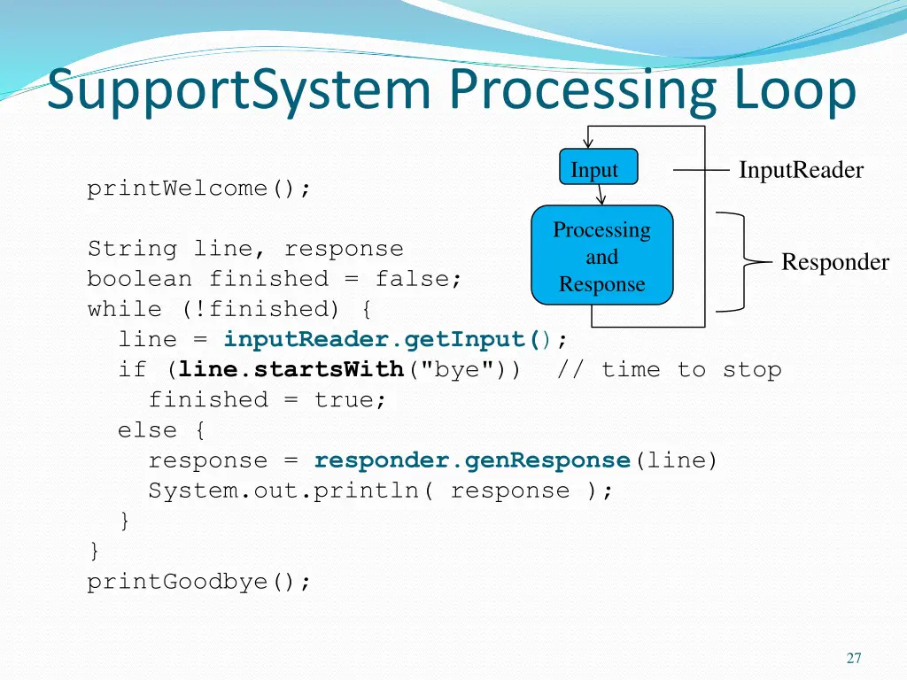 supportsystem processing loop