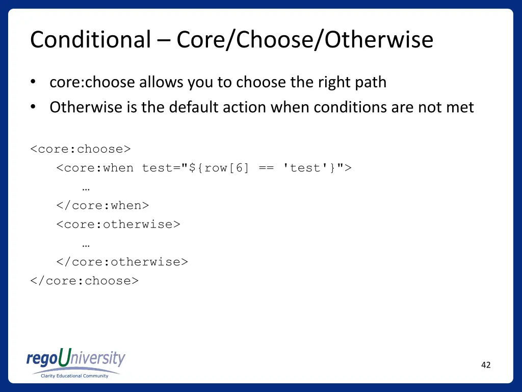 conditional core choose otherwise