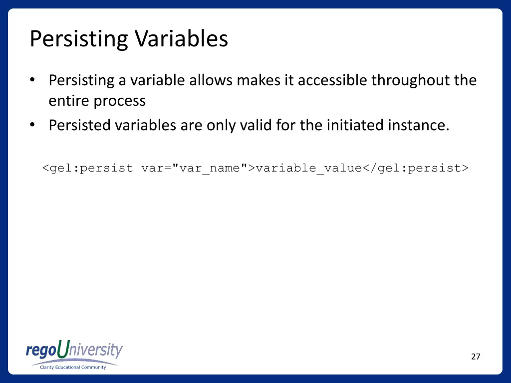 persisting variables