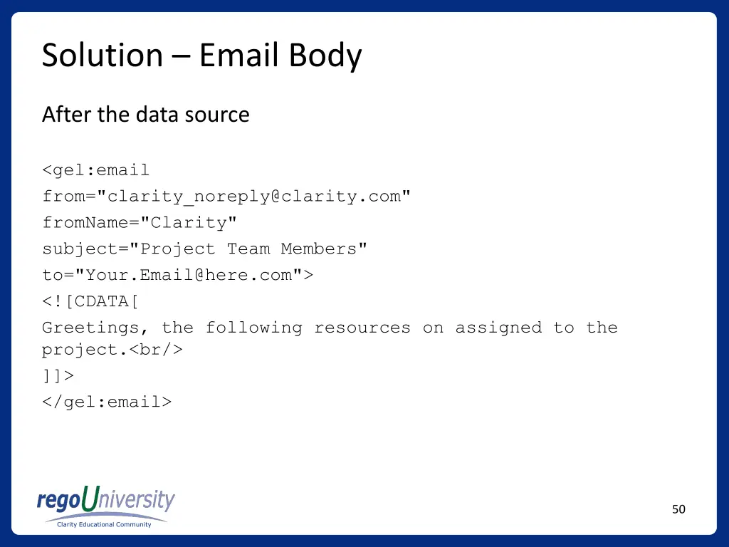 solution email body