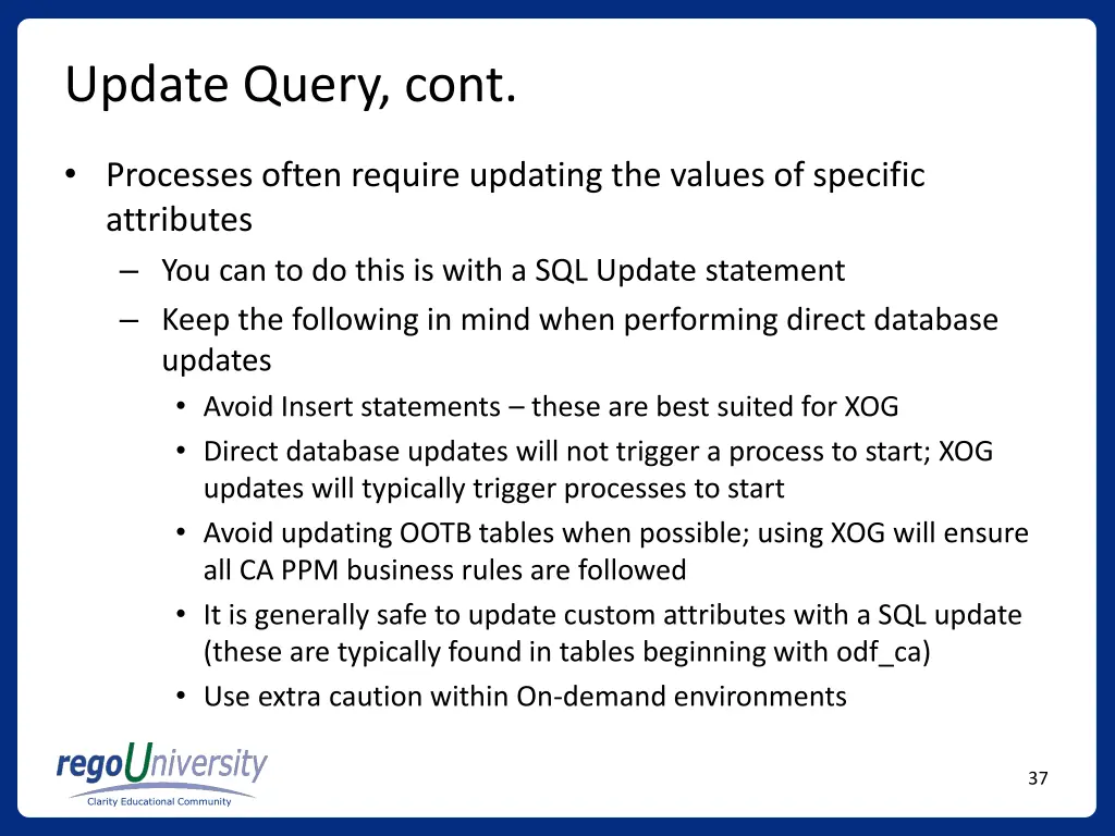 update query cont