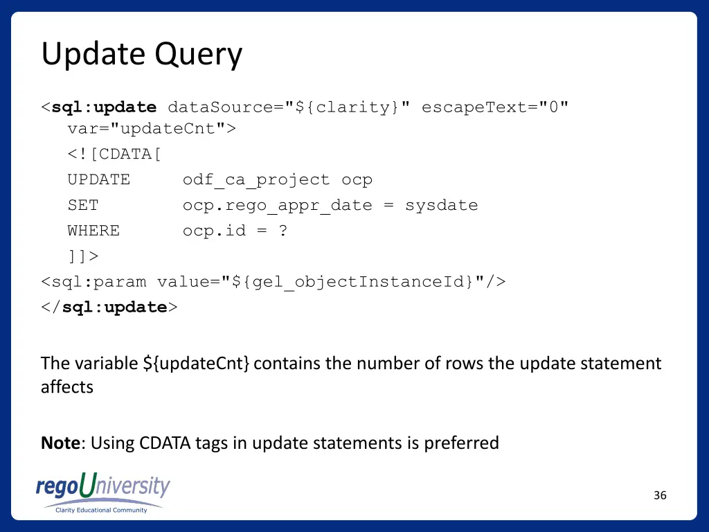 update query