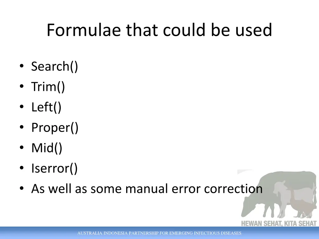 formulae that could be used