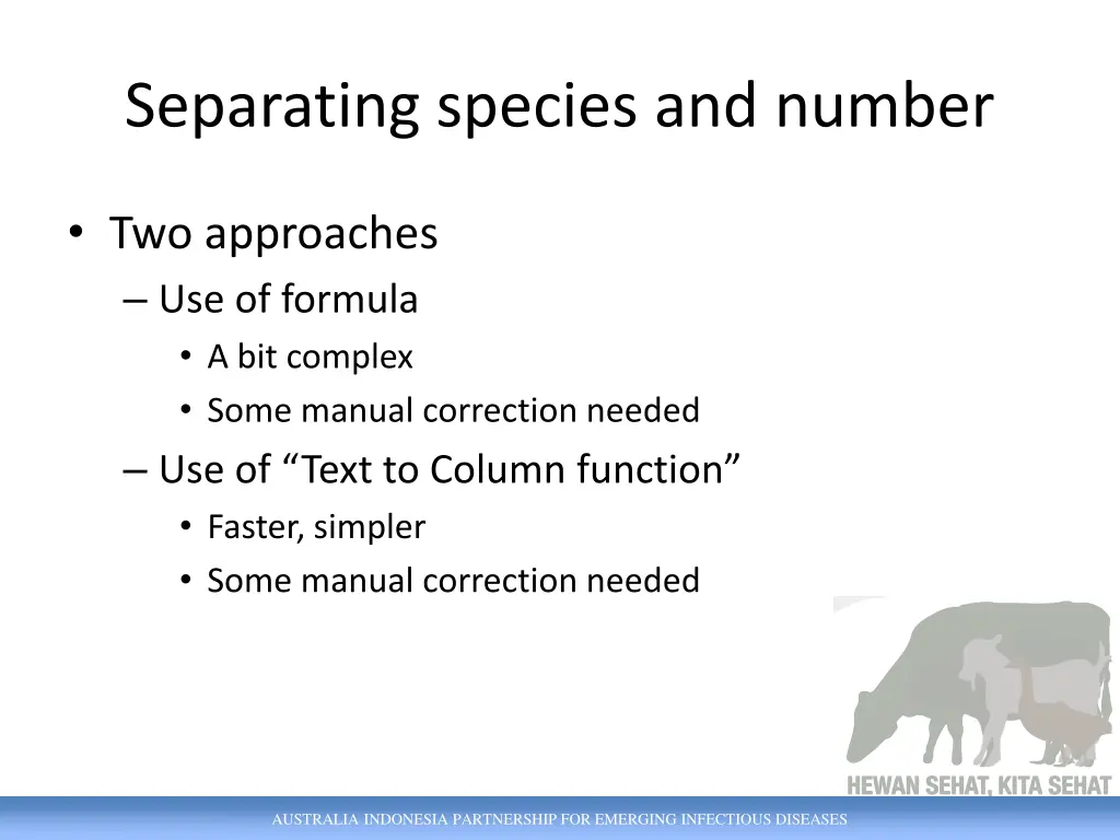 separating species and number