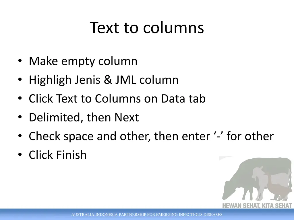 text to columns